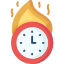 srs software requirements specification klok wekker timer vuur vlam emoji icoon deadline stopwatch