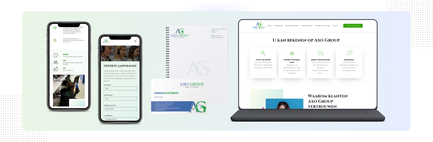 NYBE Hasselt software op maat Axo Group project realisatie banner