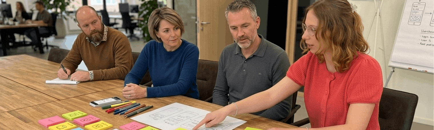 NYBE software op maat a mobile app een mobiele team meeting