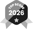 NYBE software marketing Hasselt logo label TOP SCORE 2026 grayscale